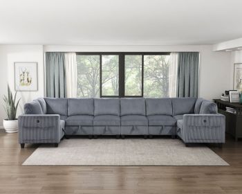 8-Piece Modular Sectional with Storage Seats, Side Pockets