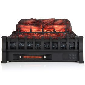 23 Inch Infrared Quartz Electric Fireplace Pinewood Log Heater with Adjustable Flame