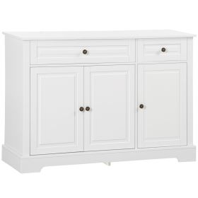 HOMCOM Sideboard Buffet Cabinet, Modern Accent Cabinet with 2 Drawers and Adjustable Shelves, Entryway Cabinet, White