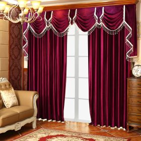 Luxury Festive Velvet Red Bedroom, Living Room, Water Wave Curtains, Wedding Room, Blackout Curtains (Option: SGP2022113573)