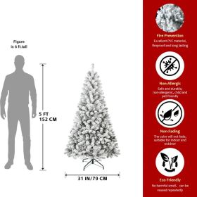 PVC, Christmas Tree, Christmas Decorations,  With Lights (Option: 5ft)